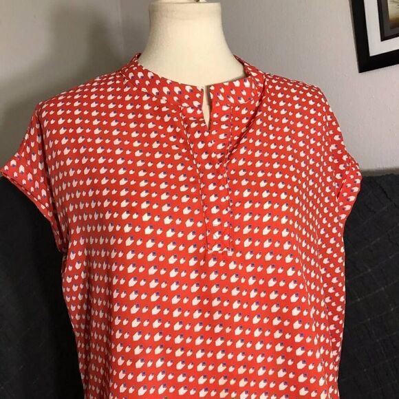 Pleione Red Print Top Size M - Picture 5 of 7